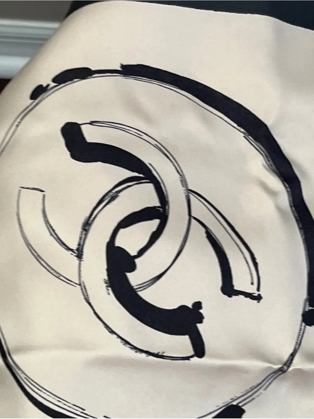CHANEL icon motifs silk scarf with original packaging tags